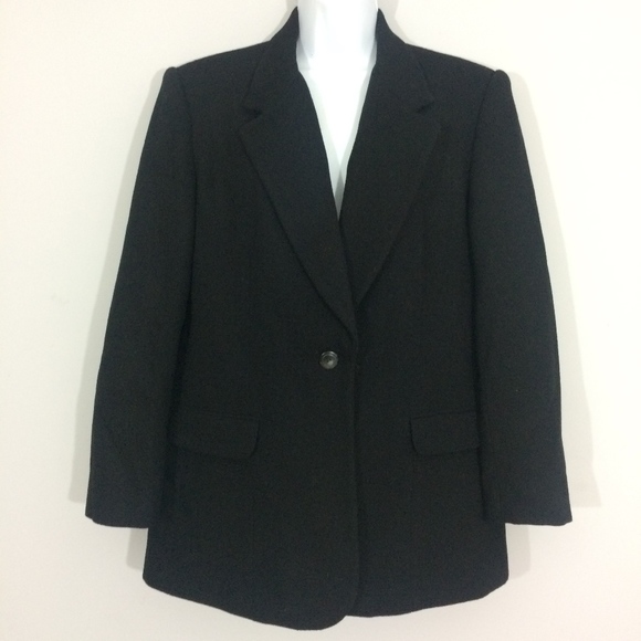 White Stag Jackets & Blazers - White Stag Womens Sz 10 Black 100% Wool Blazer